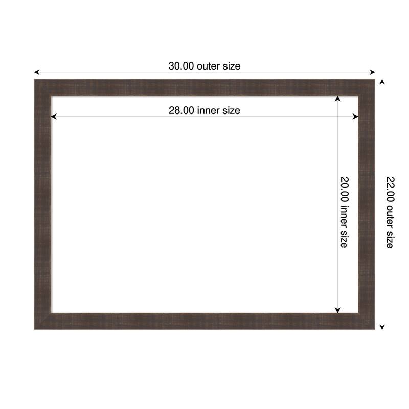 Amanti Art Whiskey Brown Rustic Framed Dry Erase Magnetic Board - 30 x 22 in