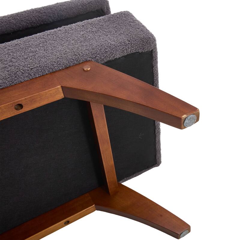 Teddy wool fabric, solid wood feet for solid weighing, and bed end stool with storage function