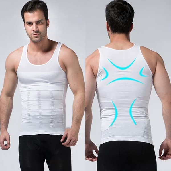 Men Slimming Shirt white XL , Men, s Slimming Body Shaper Waist Trainer  Vest Gym Tops Belly Compression Shirt[XL,White] - Bed Bath & Beyond -  32752927