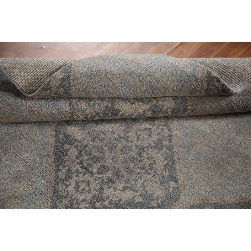 Geometric Moroccan Indian Area Rug Hand-Knotted Wool Carpet - 5'1"x 7'11"