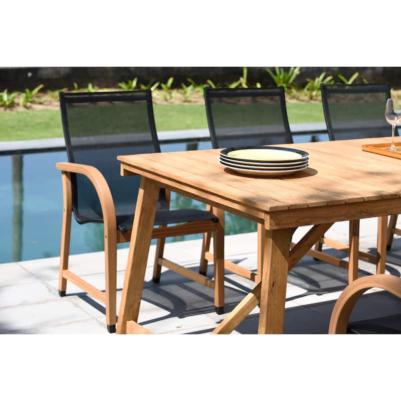 LifestyleGarden 7pc Teak & Aluminum Outdoor Patio Dining Set - 7 Piece