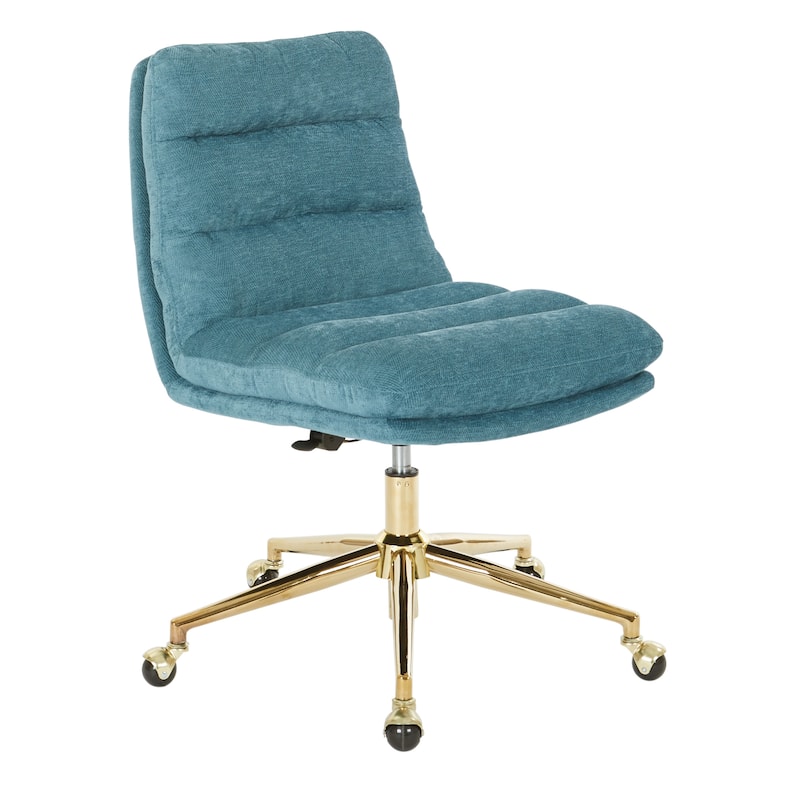 Legacy Swivel Office Chair in Faux Leather - sky