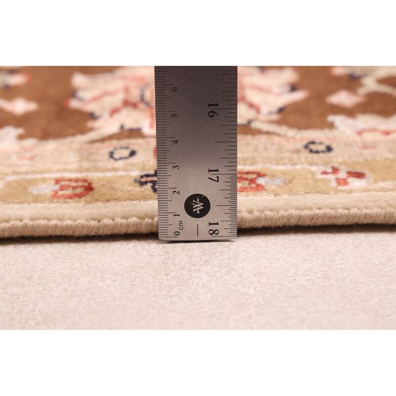 ECARPETGALLERY Hand-knotted Mirzapur Beige Silk, Wool Rug - 5'3 x 8'0