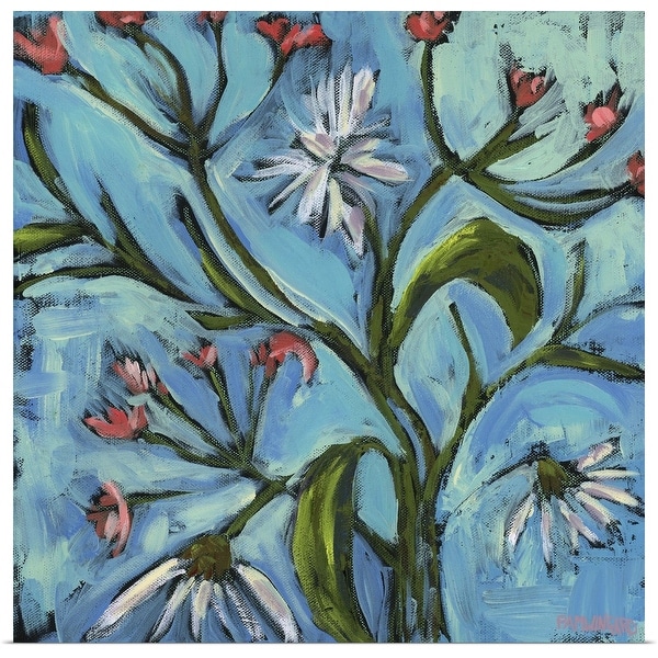 "Blue Daisy Pattern" Poster Print