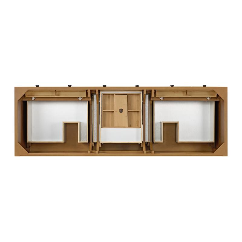 Malibu 72" Double Vanity Cabinet, Amber Birch