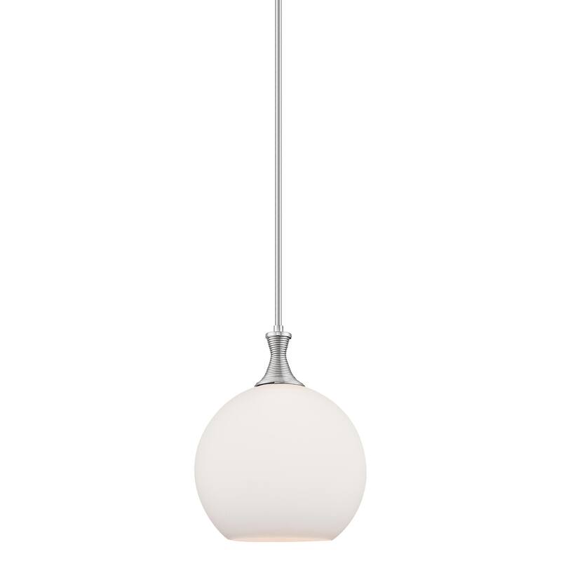 Innovations Lighting 415-1S-15-12 Astor Pendant Astor 12" Wide Pendant - Satin Nickel / Matte White
