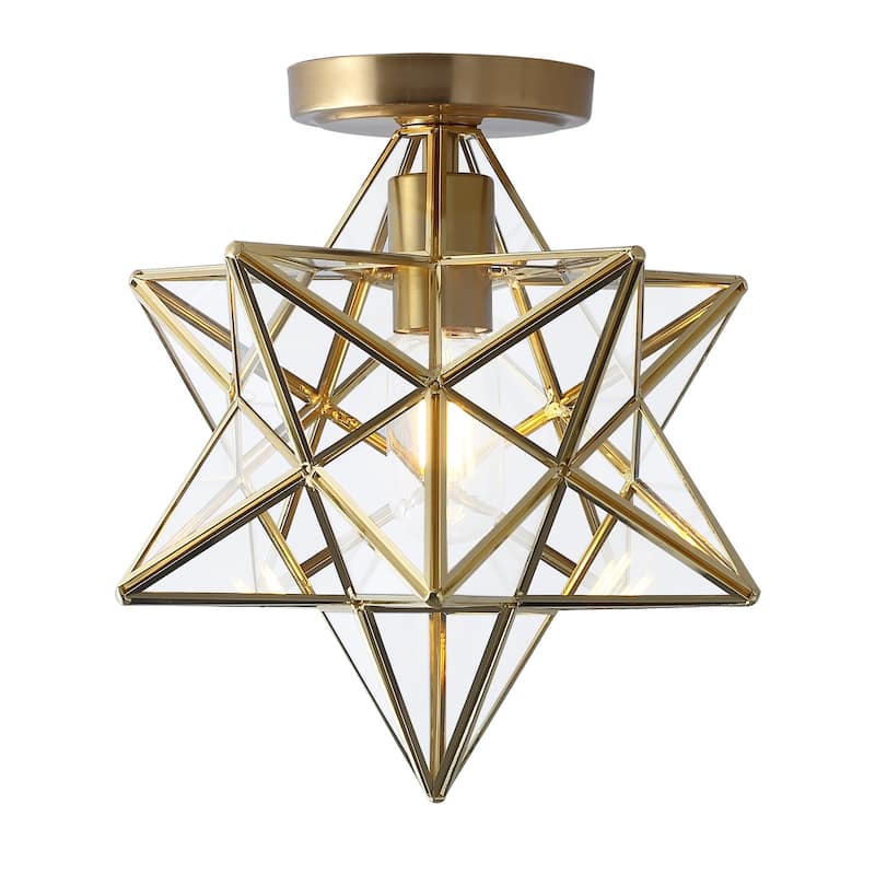 Modern Gold 1-Light Moravian Star Geometric Ceiling Lighting Fixture