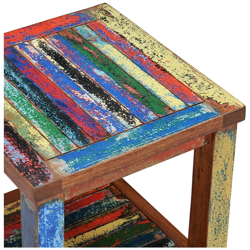 Chic Teak Marina Del Rey Recycled Teak Wood Boat Side Table