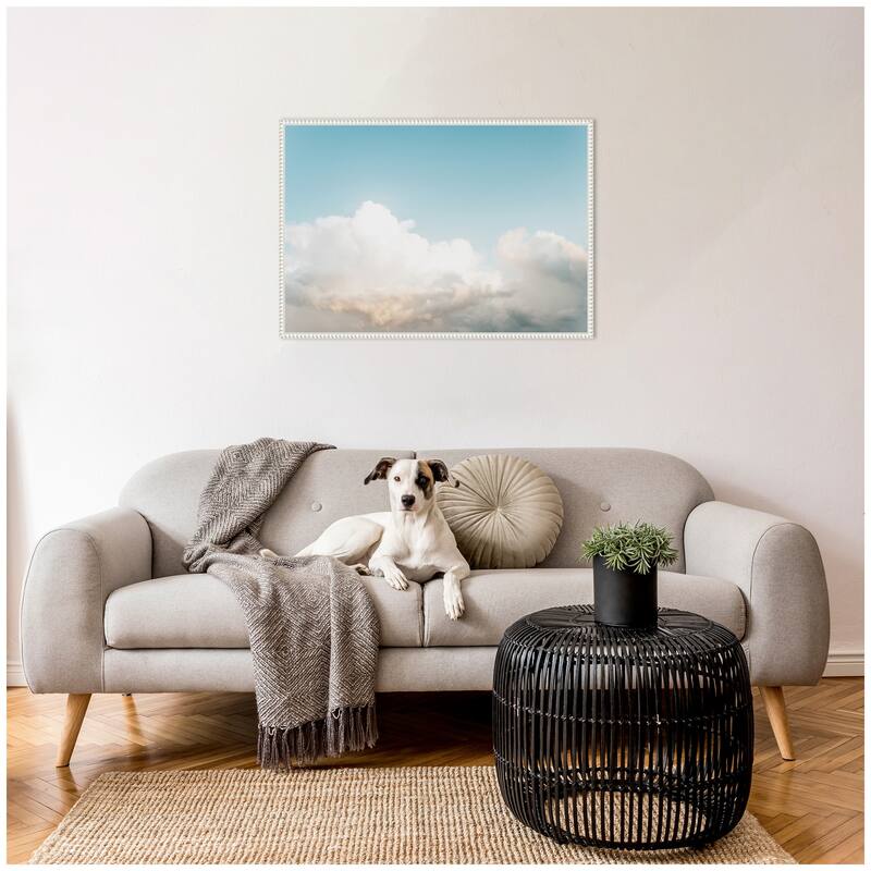 Kate and Laurel Sylvie Clouds Framed Canvas by Alicia Abla
