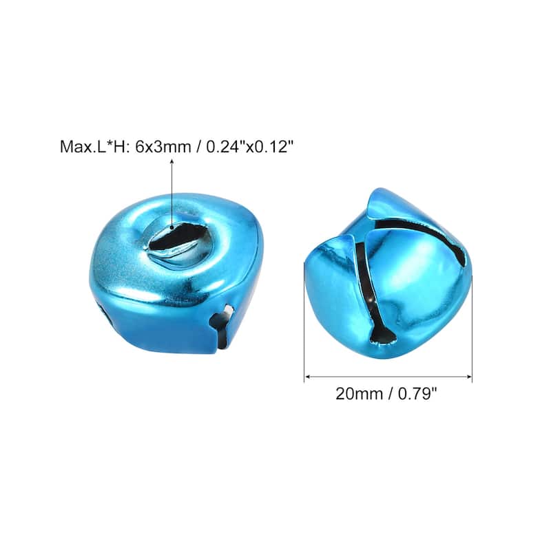 Jingle Bells, 20mm 12pcs Small Bells for Crafts DIY Christmas, Gold Tone - 20mmx20mm - Blue