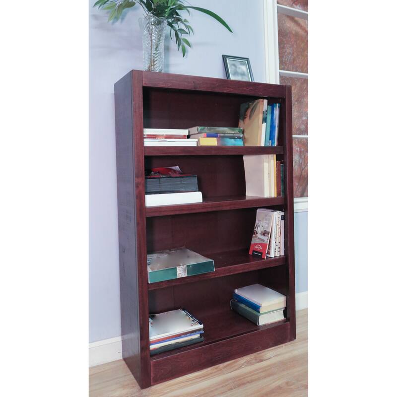 Concepts in Wood 4 Shelf Wood Bookcase, 48 inch Tall