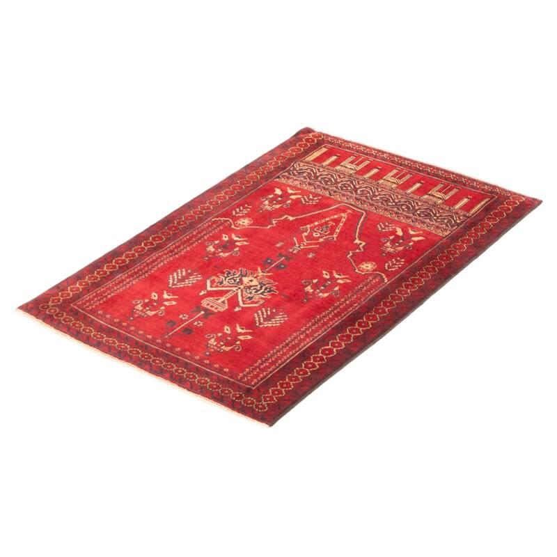 Teimani Red Rug 3'2" x 4'11" - 3'2 x 4'11