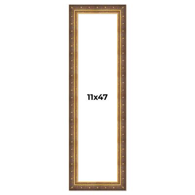11x47 Frame Vintage Gold Solid Wood Picture Frame | 2.5 Inch Moulding