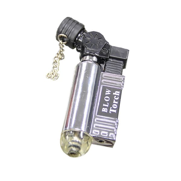3.25" Black & Silver Blow Torch Refillable Versatile Lighter