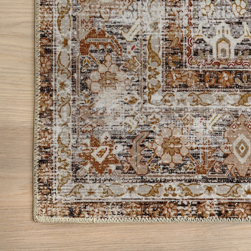 Nuloom Anise Antique Floral SplashGuard Machine Washable Area Rug
