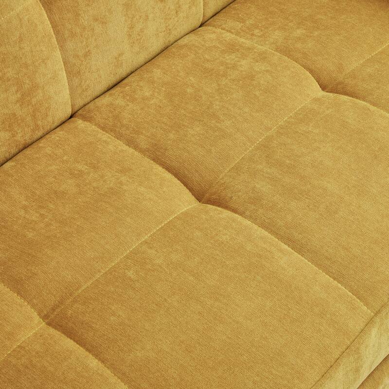 Sofa Bed With Headboard, Pull Out Sofa Bed, Modern Fabric Love Seat Couch With 2 Pillows & 2 Adjustable Armrests