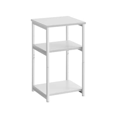 Wood Modern Small End Table with Storage Shelf - 11.8"D x 13.4"W x 22.8"H