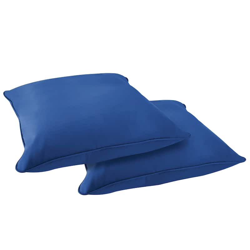 Sorra Home Sunbrella Outdoor Corded Floor Pillow Set of 2 - Canvas True Blue