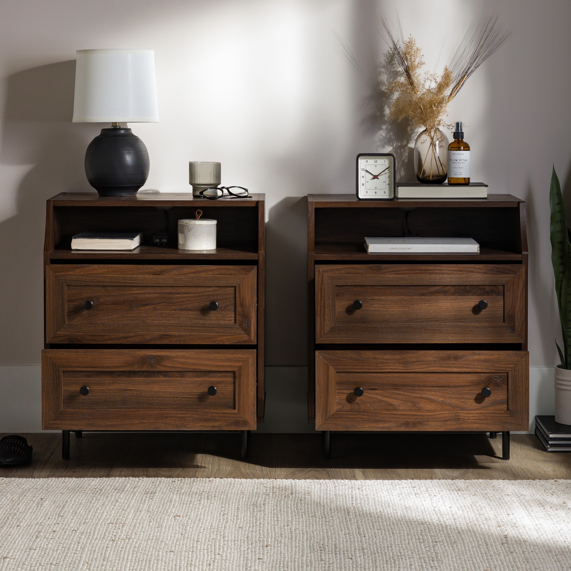 Middlebrook Modern 2 Drawer USB Nightstand Set of 2 On Sale