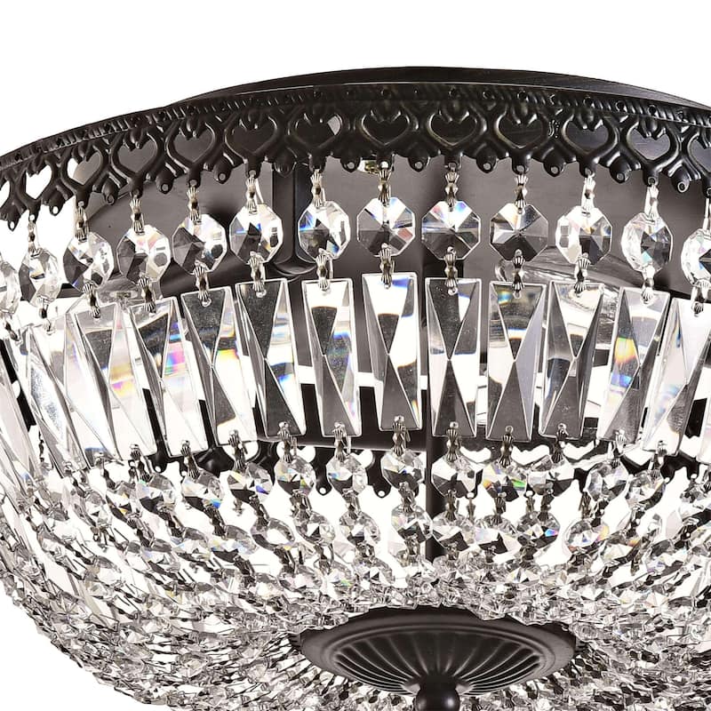 Silver Orchid 14-inch Crystal Flush Mount Chandelier