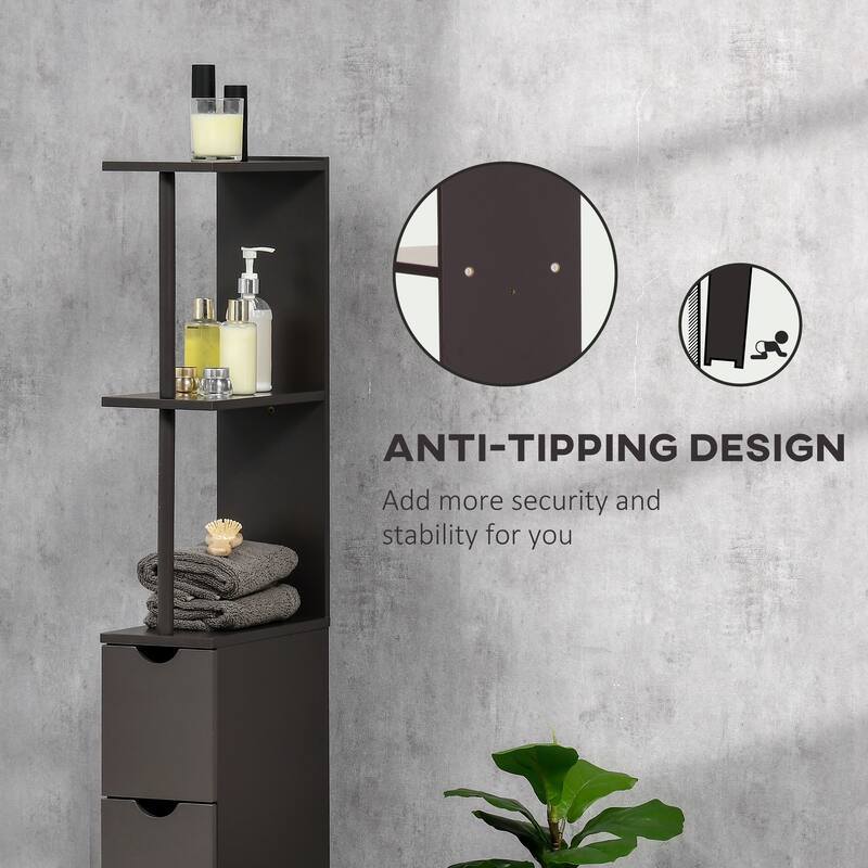 Bathroom Tower Storage Cabinet - 6" W x 13" D x 55.25" H