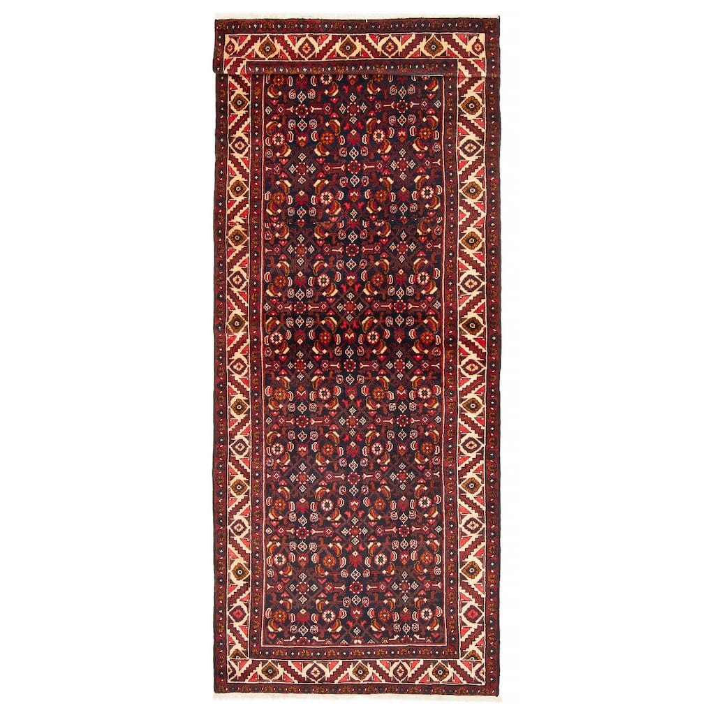 ECARPETGALLERY Hand-knotted Andelz Navy Wool Rug - 3'7 x 9'10