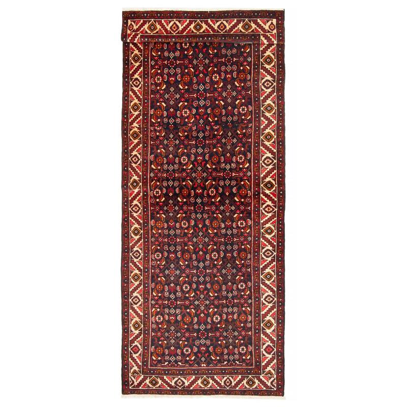 ECARPETGALLERY Hand-knotted Andelz Navy Wool Rug - 3'7 x 9'10 - Dark Navy - 3'7 x 9'10