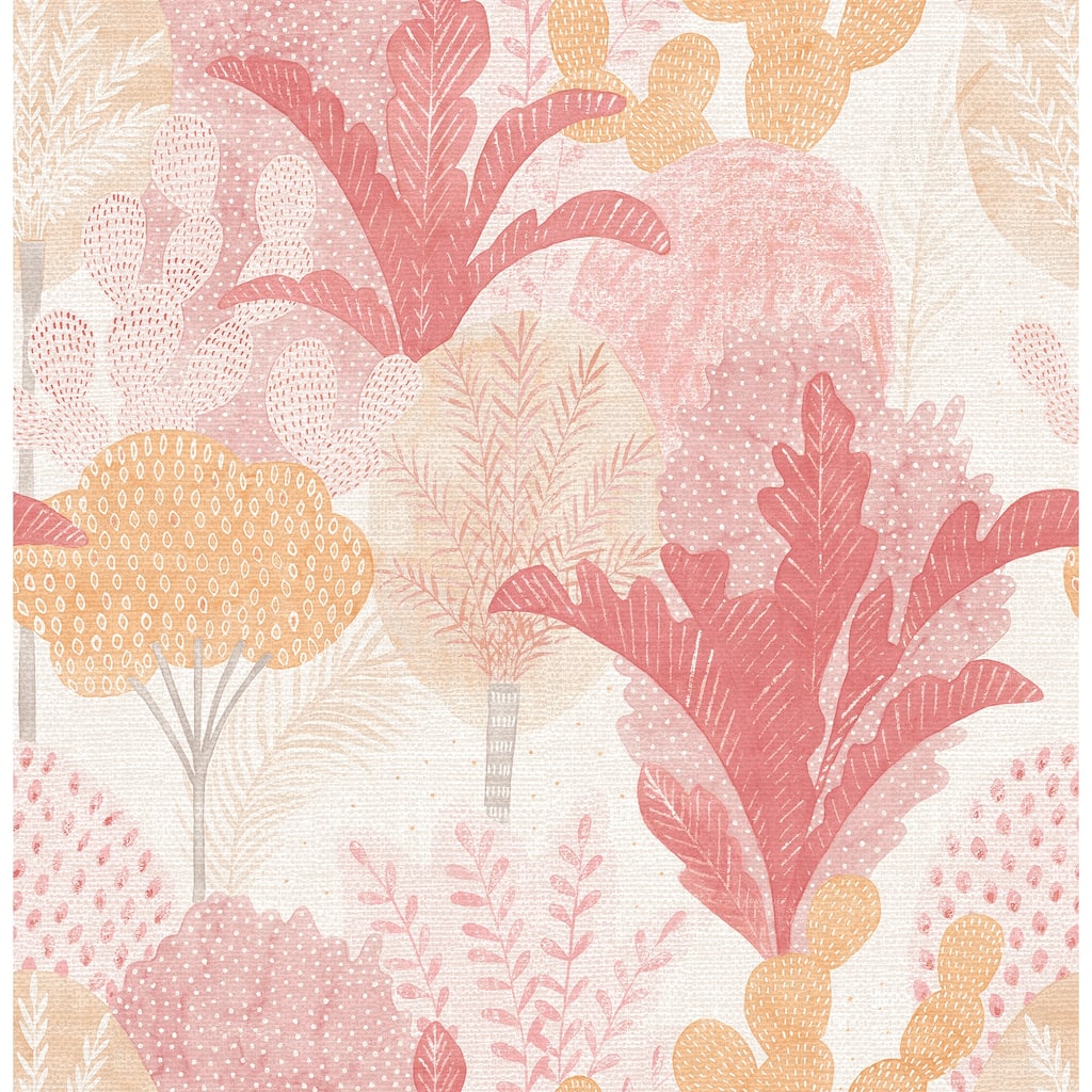 A-Street Prints Ari Pink Desert Oasis Wallpaper