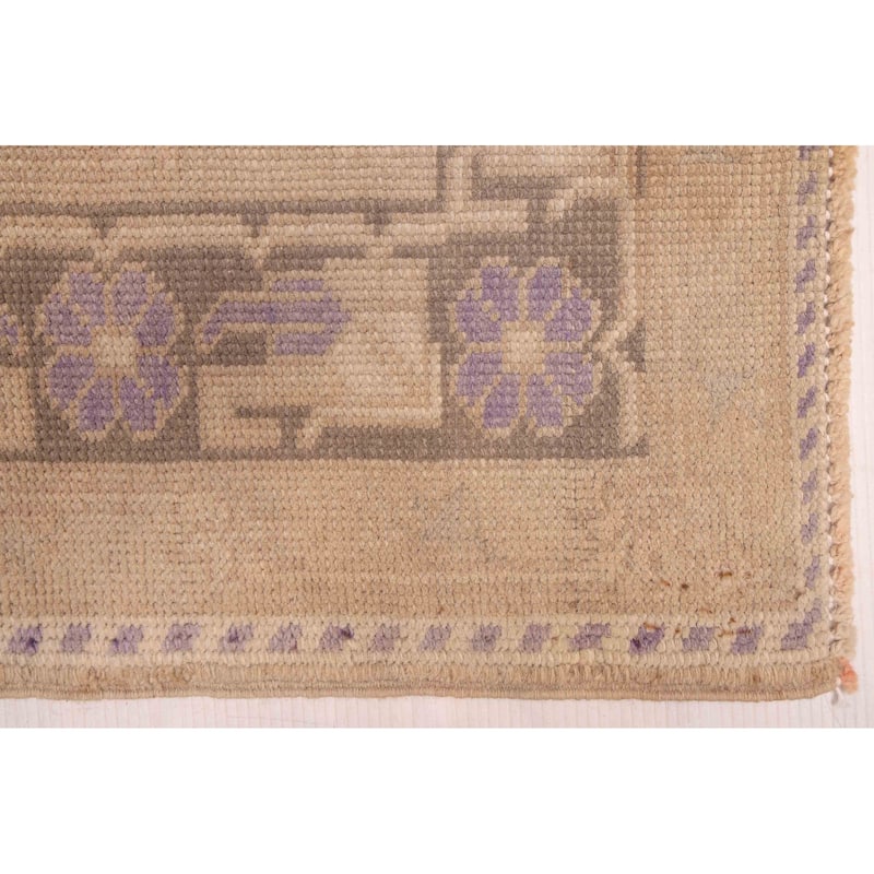 ECARPETGALLERY Hand-knotted Melis Vintage Tan Wool Rug - 4'4 x 6'3