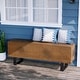 preview thumbnail 19 of 24, COSIEST Rectangular Weatherproof Outdoor Bench 2PC-Walnut
