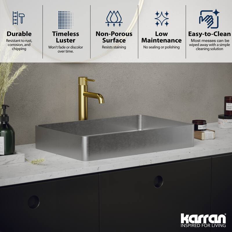 Karran USA CCV600 Cinox 23-5/8" Rectangular Stainless Steel Vessel