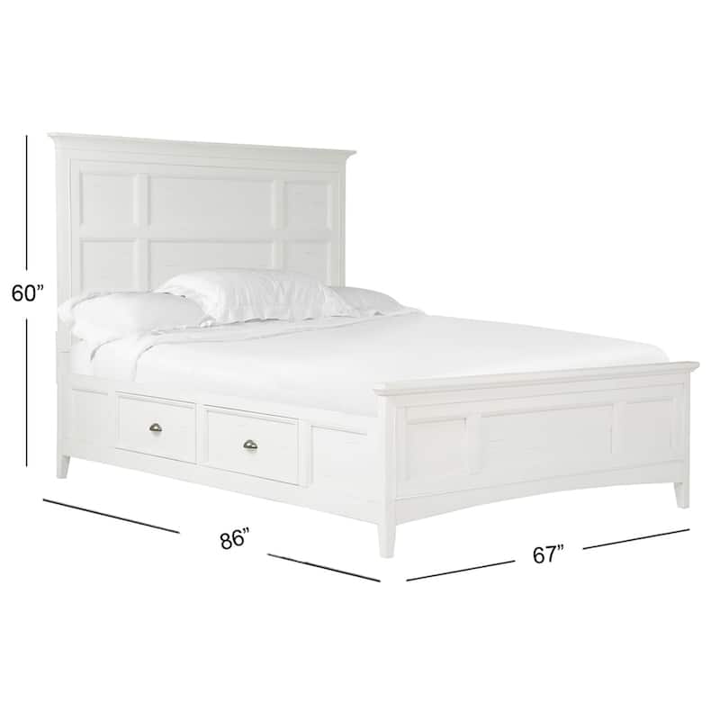 Magnussen Home Heron Cove Chalk White And Dovetail Grey Panel Storage Bed