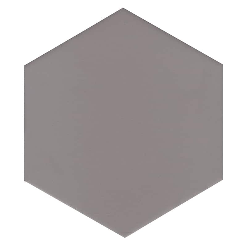 10 inch Hexagon Porcelain Matt Tile - 17 pieces (7.40 sf) - Grey