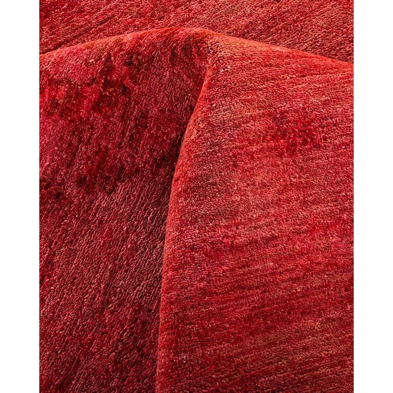 Overton Hand Knotted Wool Vintage Inspired Modern Contemporary Overdyed Pink Area Rug - 12' 0" x 18' 6"