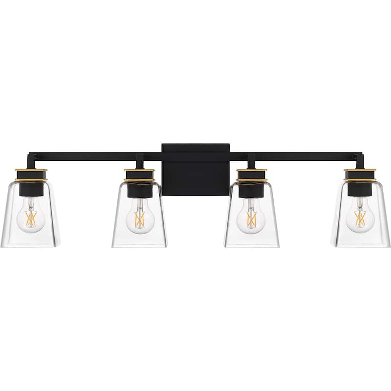 Almany 4-Light Matte Black Bath Light