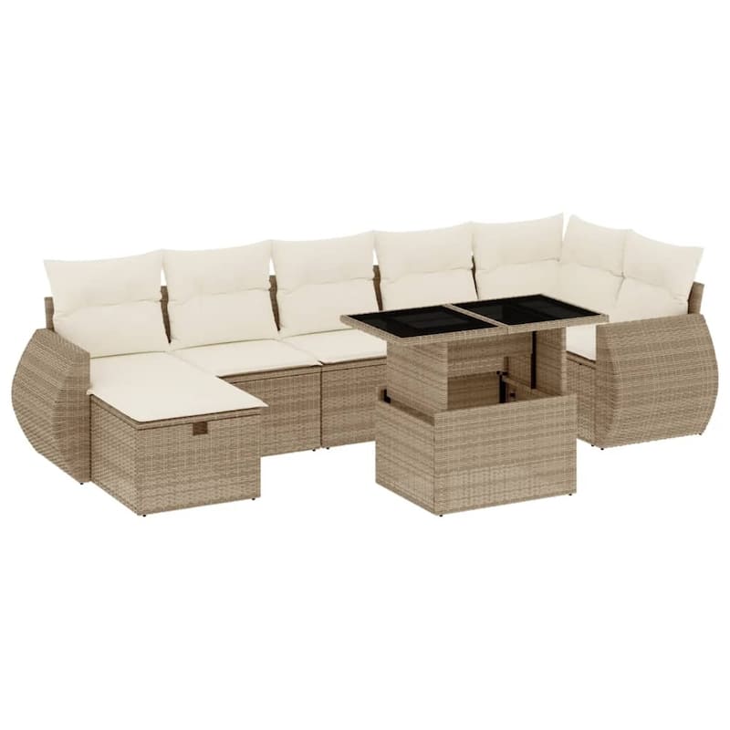 8 Piece Outdoor Sofa Set with Cushions