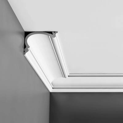 Orac Decor High Density Polyurethane Crown Moulding Primed White Face 5-7/8in x 78in ong
