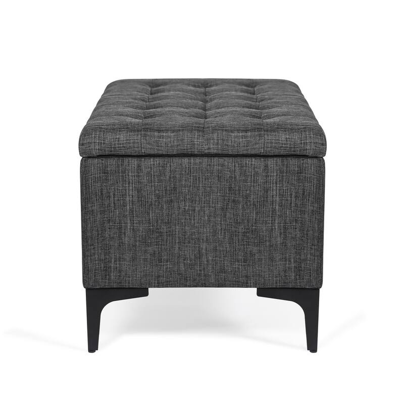 Adeco 31.5" Storage Ottoman Bench with Metal Legs