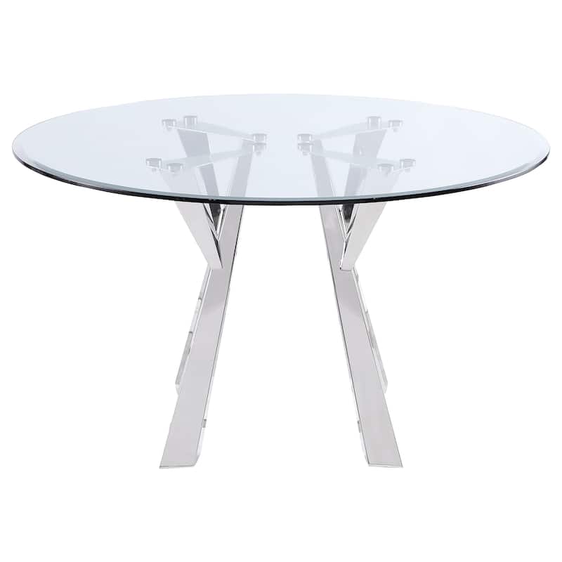 Alaia Clear Glass Top Dining Table Chrome