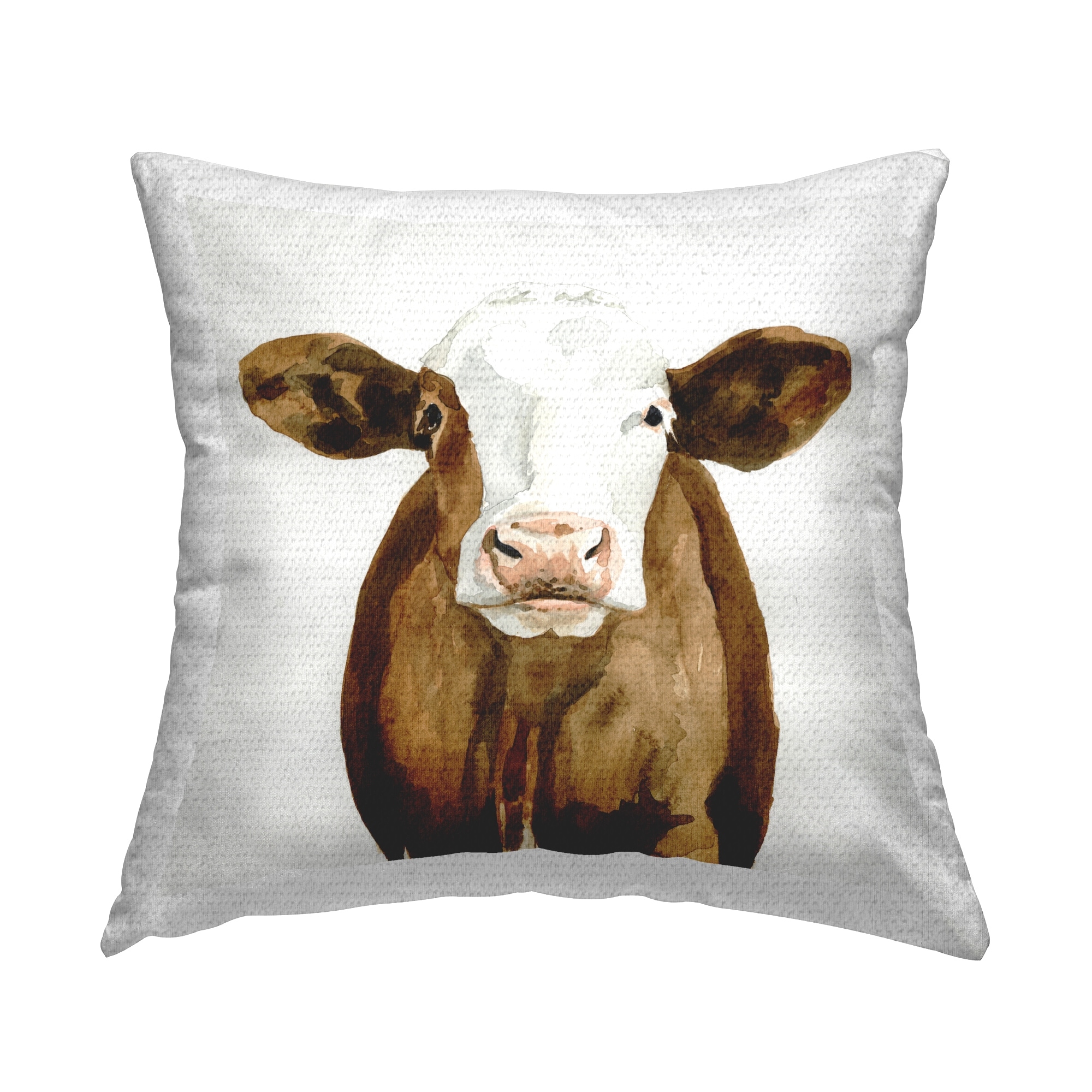 Stupell Brown Farmhouse Cow Printed Outdoor Throw Pillow Design by Victoria Barnes