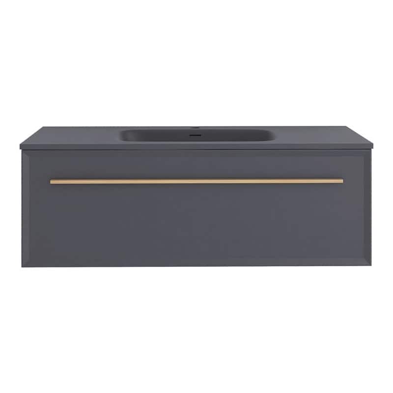 60 inch Plywood Floating Bathroom Vanity Set with Solid Surface Sink - 60" x 18"