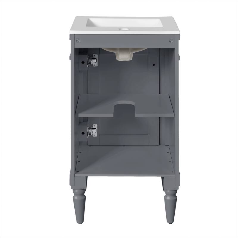 18" Modern Bathroom Vanity with Sink and Storage Cabinet with Door