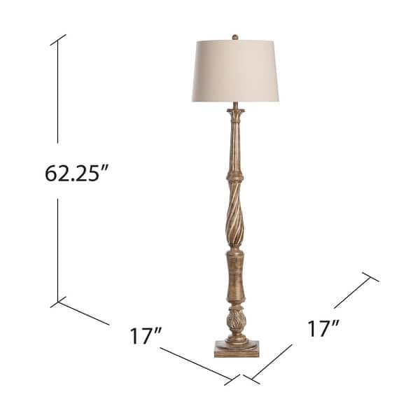 Tilbury Brown Resin Floor Lamp - 17x17x62.25"