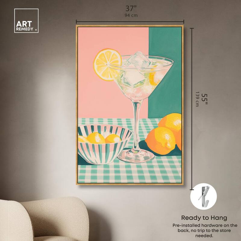 Lemon Slice Drink Canvas by Art Remedy