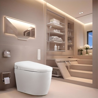 Smart Toilet Bidet Combo with Self-Cleaning Nozzle, Heated Seat, Night ...