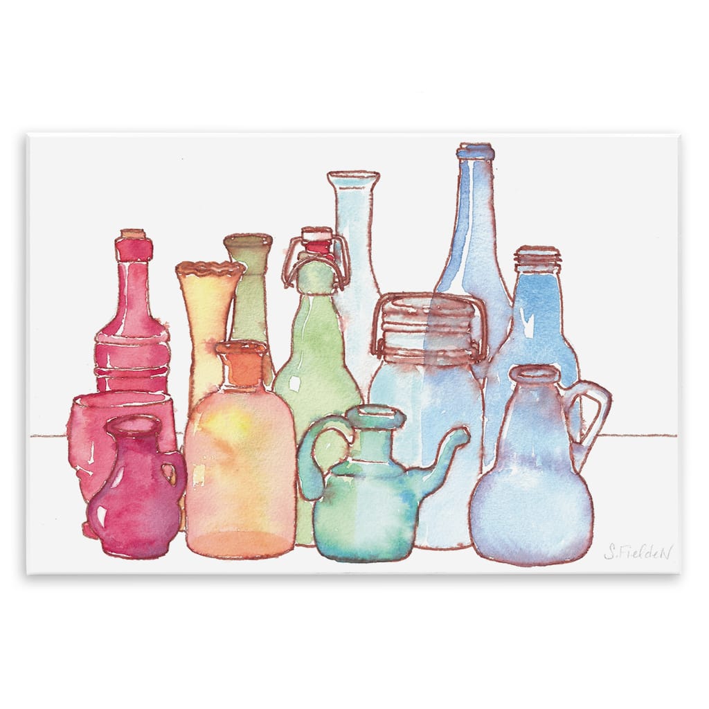 Stupell Colorful Vases Collection Wall Plaque Art Design By Stephanie Fielden
