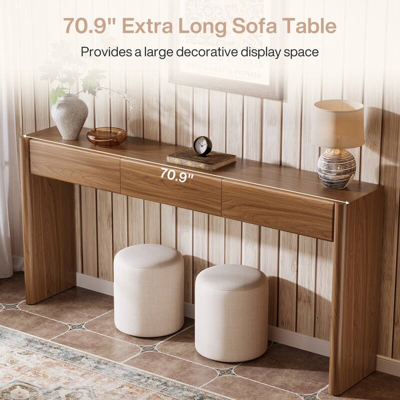 Console Table with 3 Drawers Farmhouse Long Console Sofa Station