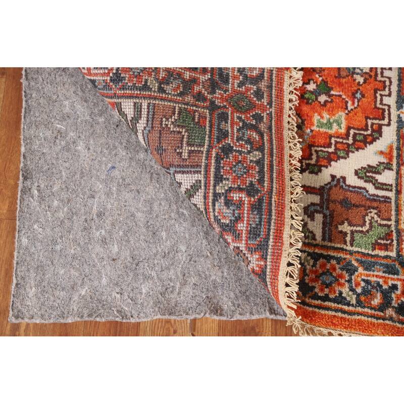 Geometric Heriz Indian Runner Rug Hand-knotted Wool Carpet - 2'7"x 8'0"