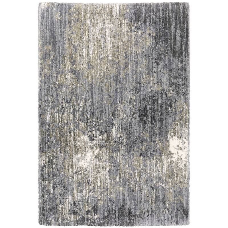 HomeRoots Abstract Shag Rectangle Area Rug