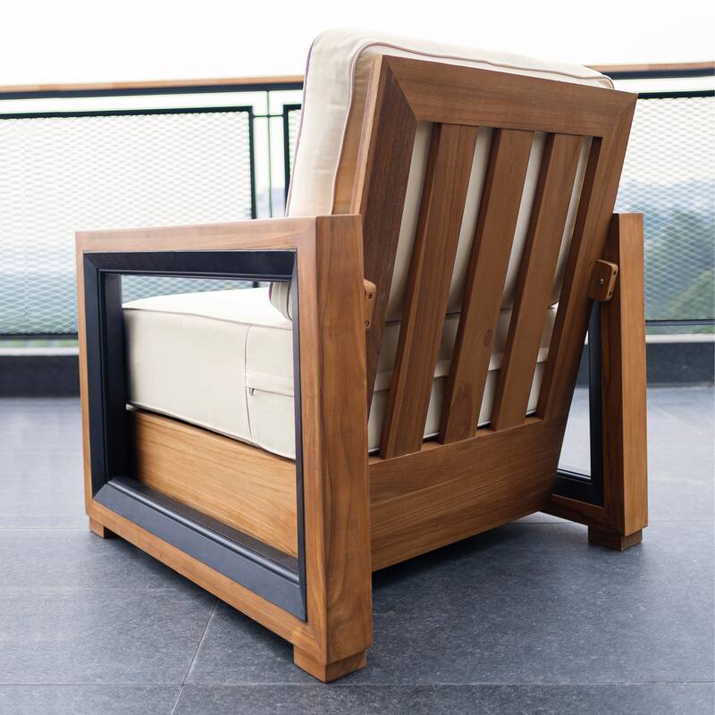 Cambridge Casual Carson 3-piece Teak Club Chair Outdoor Set with Cushion